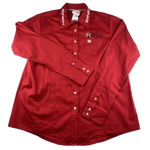 Cinch® Ladies Red 2XL Button-Down Embroidered Cotton Cowgirl Western NWT‎
